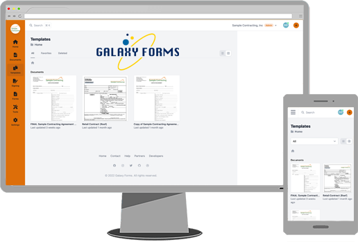Galaxy Forms Software Screenshot